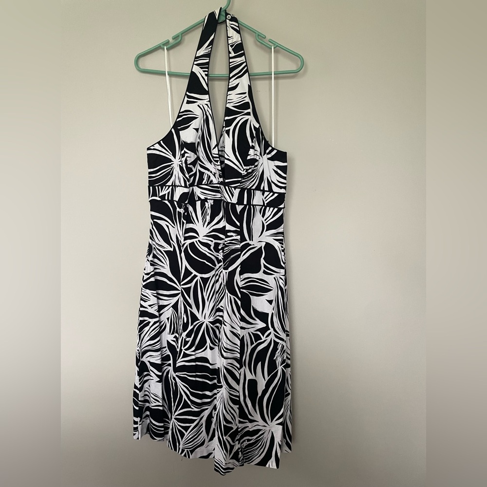 Black and White Halter Dress